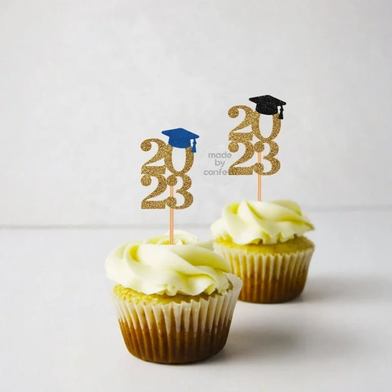 Year Graduation Cup cake topper ( 6 Pcs)