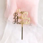 Happy Birthday Elegant Birthday Cake Topper