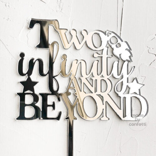 Two Infinity and Beyond Birthday Cake Topper